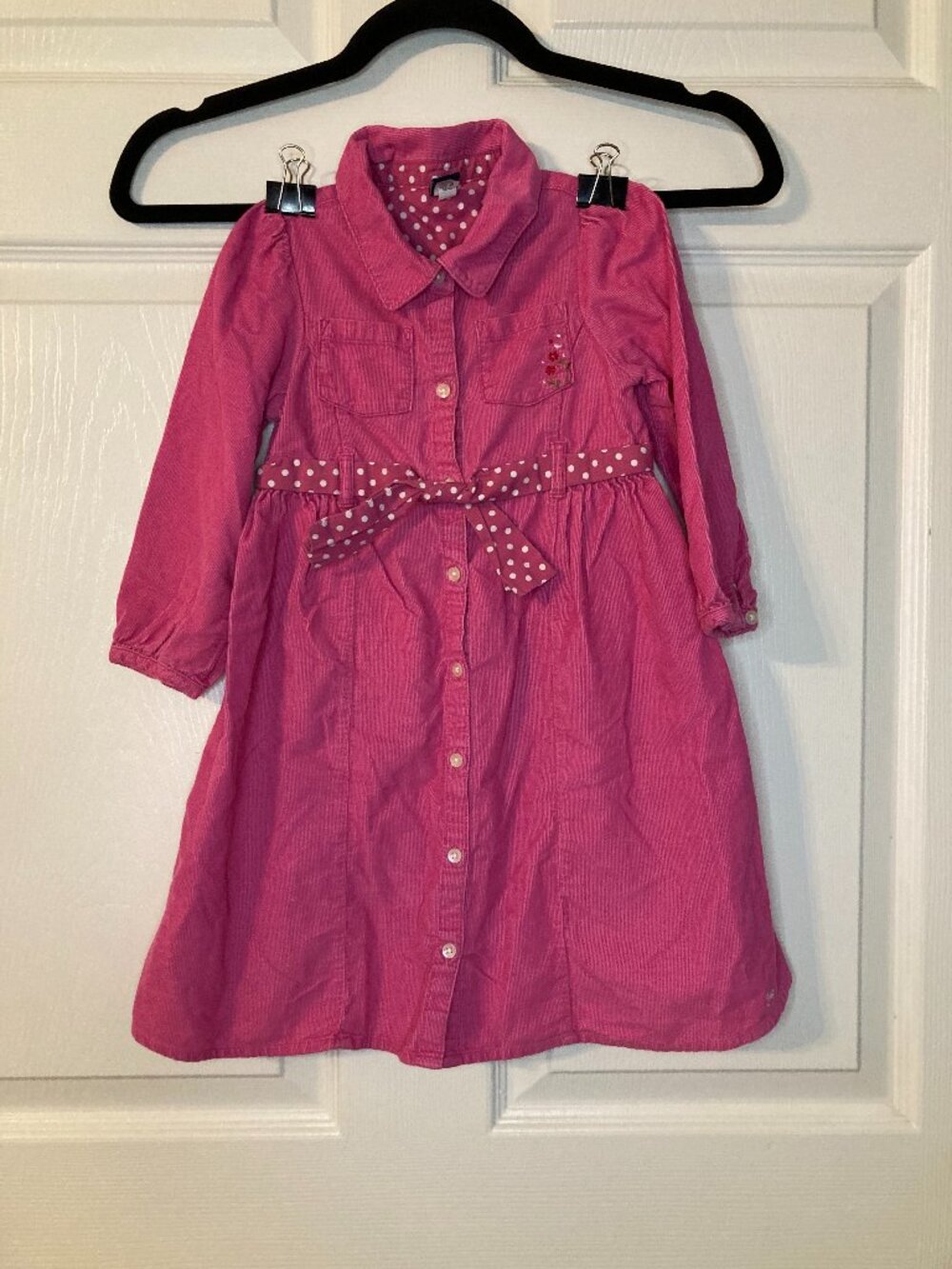 Vintage 2006 Baby Gap Girl's Pink Long Sleeve Button Front Dress - Size 3T